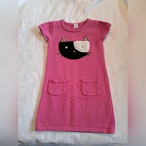 Gymboree Outlet girls size 8 sweater dress, fuzzy cat design, vguc